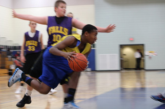 playing basketball